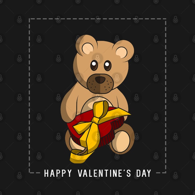 Happy Valentine's Day - Teddy bear with a heart by Markus Schnabel