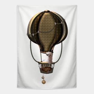 Steampunk, hot air ballon with cute steampunk  puppy Tapestry