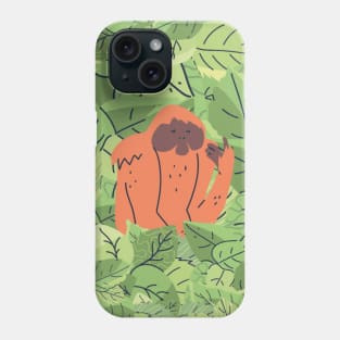 Orangutan in Leaves Phone Case