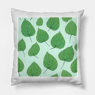 Green Leaves Pattern 1 Pillow