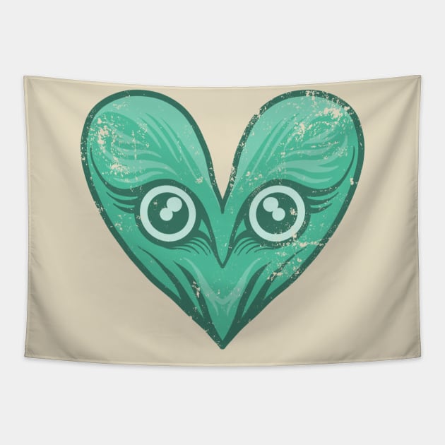 Owl love valentine - vintage style Tapestry by Onarky