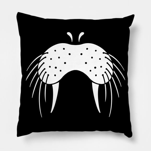 Walrus Face Pillow by Episodic Drawing