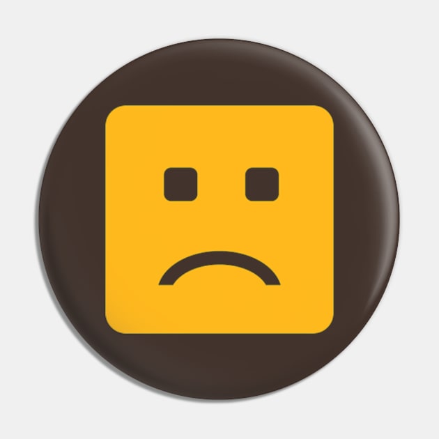 Minimal sad Emoji Pin by sungraphica