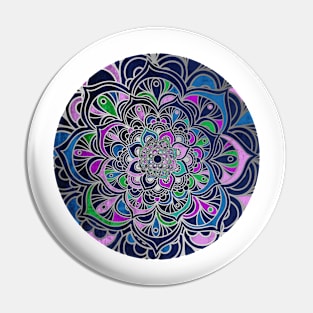 Mandala colorful blue Pin