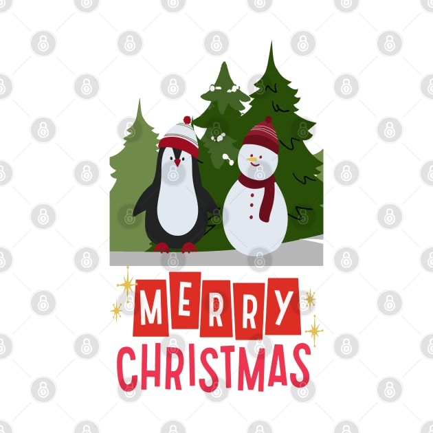 Merry Christmas with penguins by PATTERN MAZE