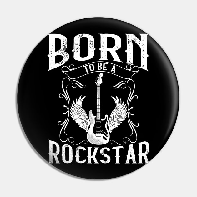 Mens White T-shirt Born To Be a Rock Star MD873 – RB Design Store