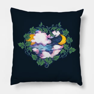 Moon Phase Wishing Well Heart Pillow