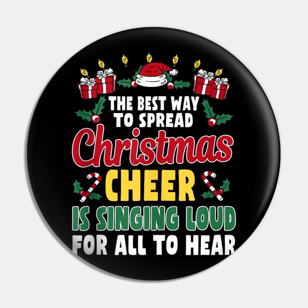 Funny Christmas Cheer Singer Outfit - Karaoke And Music Lovers Pin by Origami Fashion