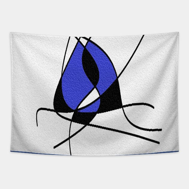 Geometric blue black Tapestry by osileig