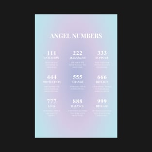 Angel Numbers Chart Purple Blue Aura Gradient T-Shirt