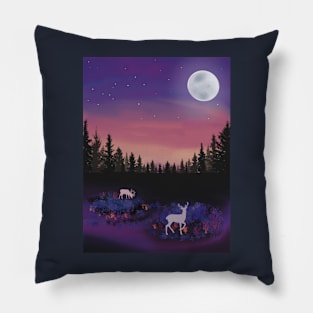 Magic landscape with deers Pillow