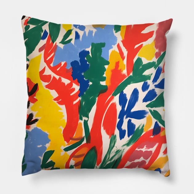 Expressionist Abstract Garden Matisse Pillow by Trippycollage