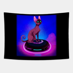 Cyberpunk Kitty Tapestry