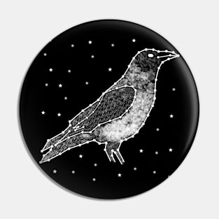raven in the night sky Pin