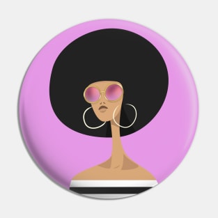 Brunette in Pink Glasses Pin