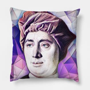 David Hume Pink Portrait | David Hume Artwork 7 Pillow