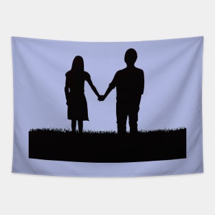 Couple holding hands Tapestry