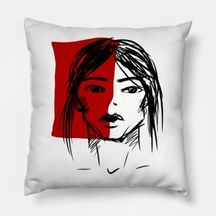 Artistic face of a woman Pillow