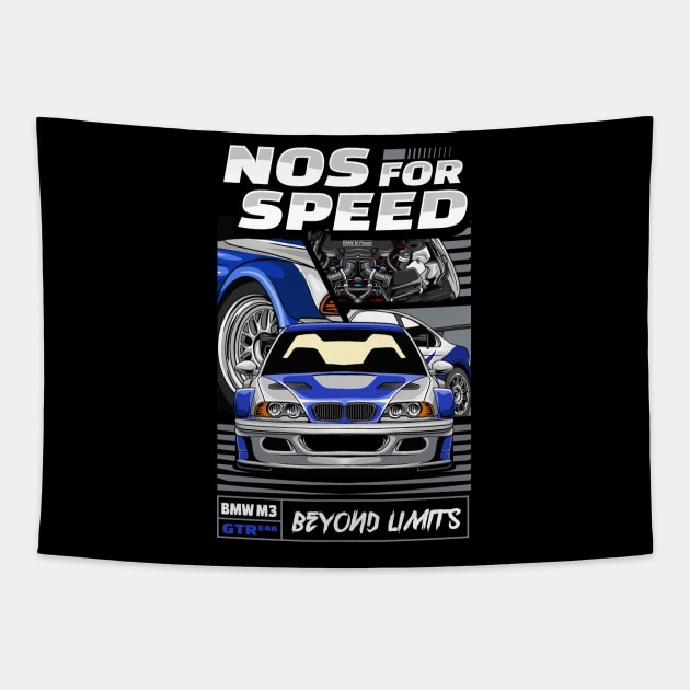 Nos  for Speed GTR E46 Tapestry by Harrisaputra