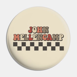 John Mellencamp Checkered Retro Groovy Style Pin