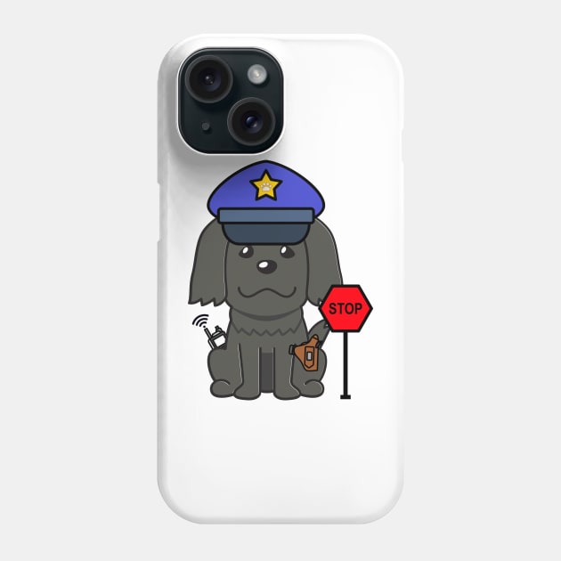 Funny Black Dog Policeman Phone Case by Pet Station