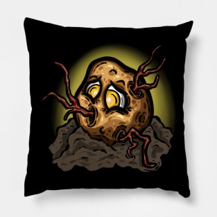 Potato Zombie Coming Out the Soil Cartoon Character Pillow