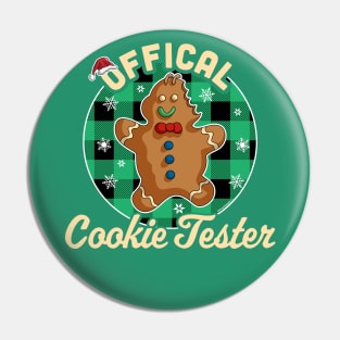 Official Cookie Tester Christmas Baking Team Gingerbread Man Pin