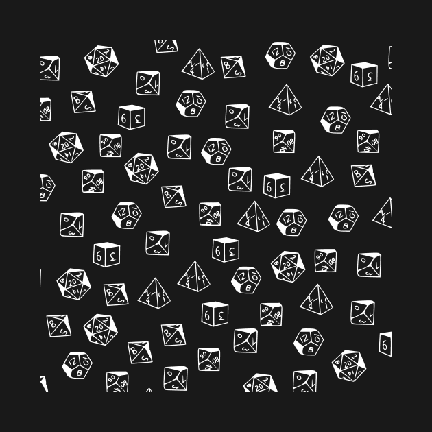 DnD Dice Pattern Black & White by Sunburst