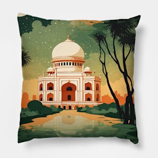 Delhi India Vintage Tourism Travel Pillow