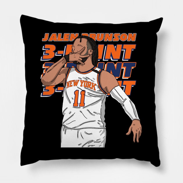 Jalen Brunson Three-Point Pillow by mia_me