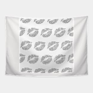 Silver Pattern Neck Gaiter Lips Silver Neck Gator Tapestry