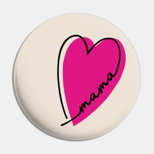 hot pink heart mama design line art heart letters mothers day gift for mom Pin