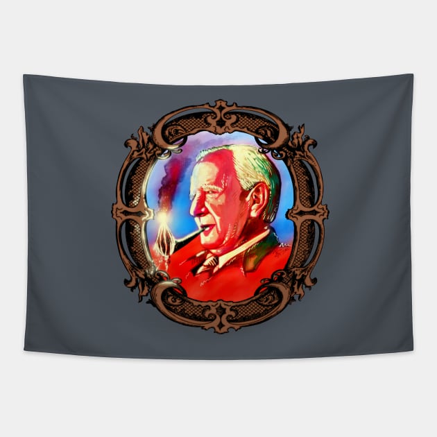 Tolkien With Mount Doom Pipe Tapestry by jasonwright