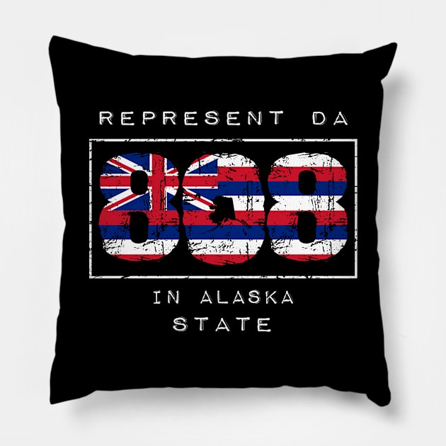 Rep Da 808 in Alaska State by Hawaii Nei All Day Pillow by hawaiineiallday