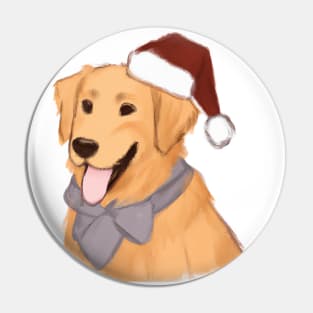 Cute Golden Retriever Drawing Pin