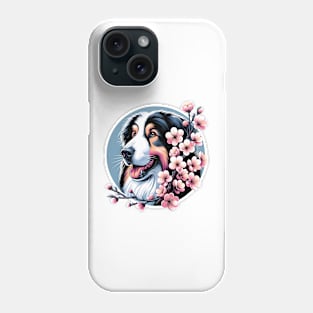 Polish Lowland Sheepdog's Joyful Spring with Cherry Blossoms Phone Case