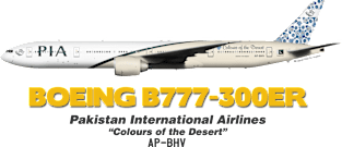 Boeing B777-300ER - Pakistan International Airlines "Colours of the Desert" Magnet