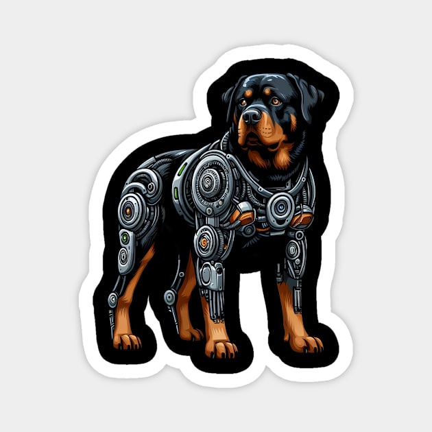 Rottweiler cyborg robot futuristic Magnet by HBfunshirts