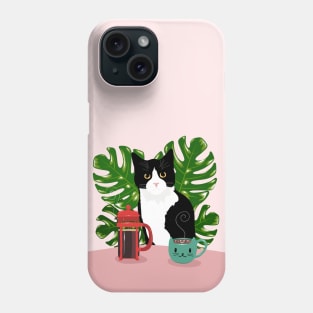 Tuxie Cat and Coffee Phone Case