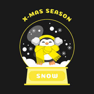 Xmas Season Snow Penguin (Yellow) T-Shirt