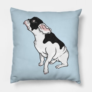 Black and white french bulldog Pillow