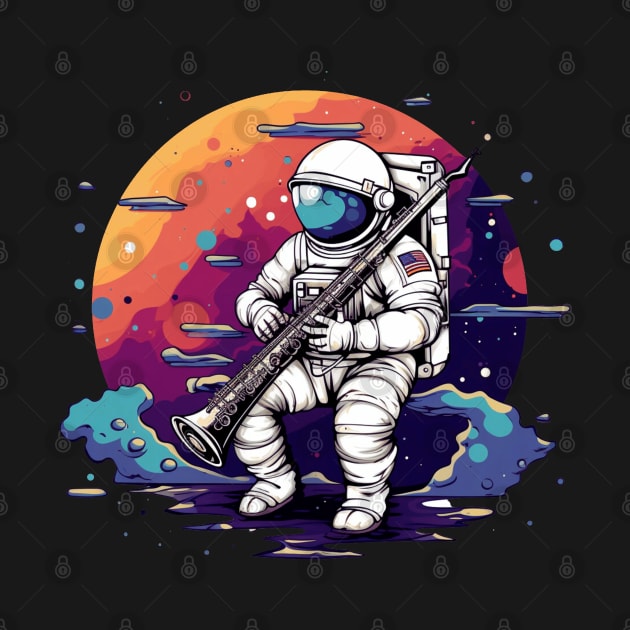 Cute Astronaut Bassoon Band Player Bassoonist by Nightarcade