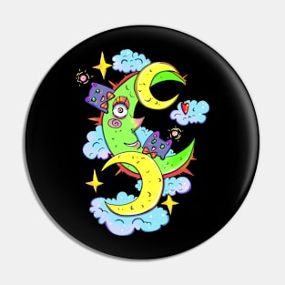 Crazy Moon Pin