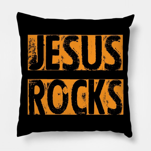 jesus rocks christian Pillow by theshop