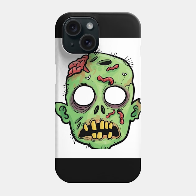 Halloween Face Scary Zombie Skull Skeleton Head Mask Phone Case by Dog Safe