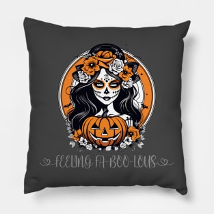 Feeling fabulous Halloween Mardi gras style design Pillow