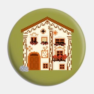 Flowery Cottage Pixel Art Pin