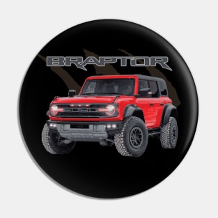 raptor braptor MURICA SUV sport truck race red 4X4 Pin