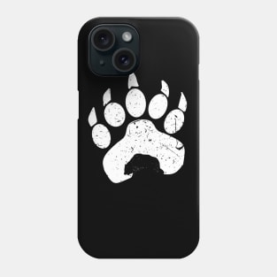 Bear Paw Silhouette [White Design] Phone Case