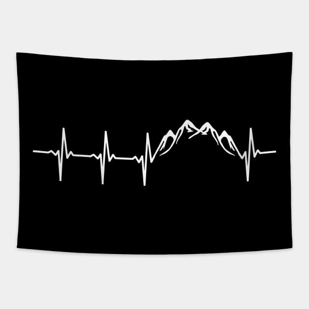 Mountain Heartbeat Gift For Mountain Lovers & Hikers Tapestry by OceanRadar